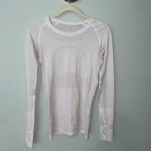 Lululemon White Swiftly Tech Long Sleeve Crew